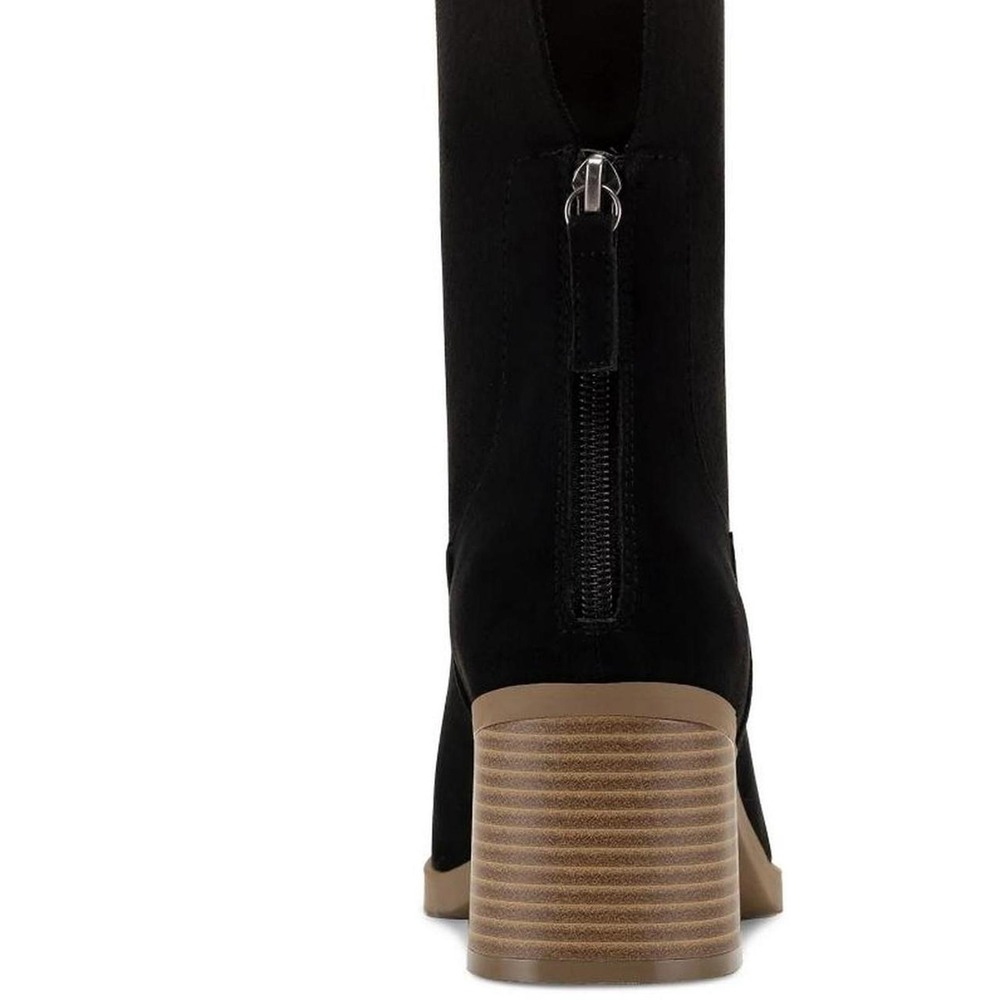 Sun + Stone Womens‎ Black Block Heel Ankle Boots Size 9.5 Back Zip Booties - Picture 2 of 6